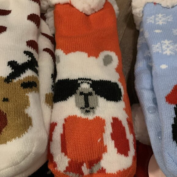 Cozy Plush Fleece Non-Slip Christmas Socks With Animal Designs for Kids - Picture 8 of 11